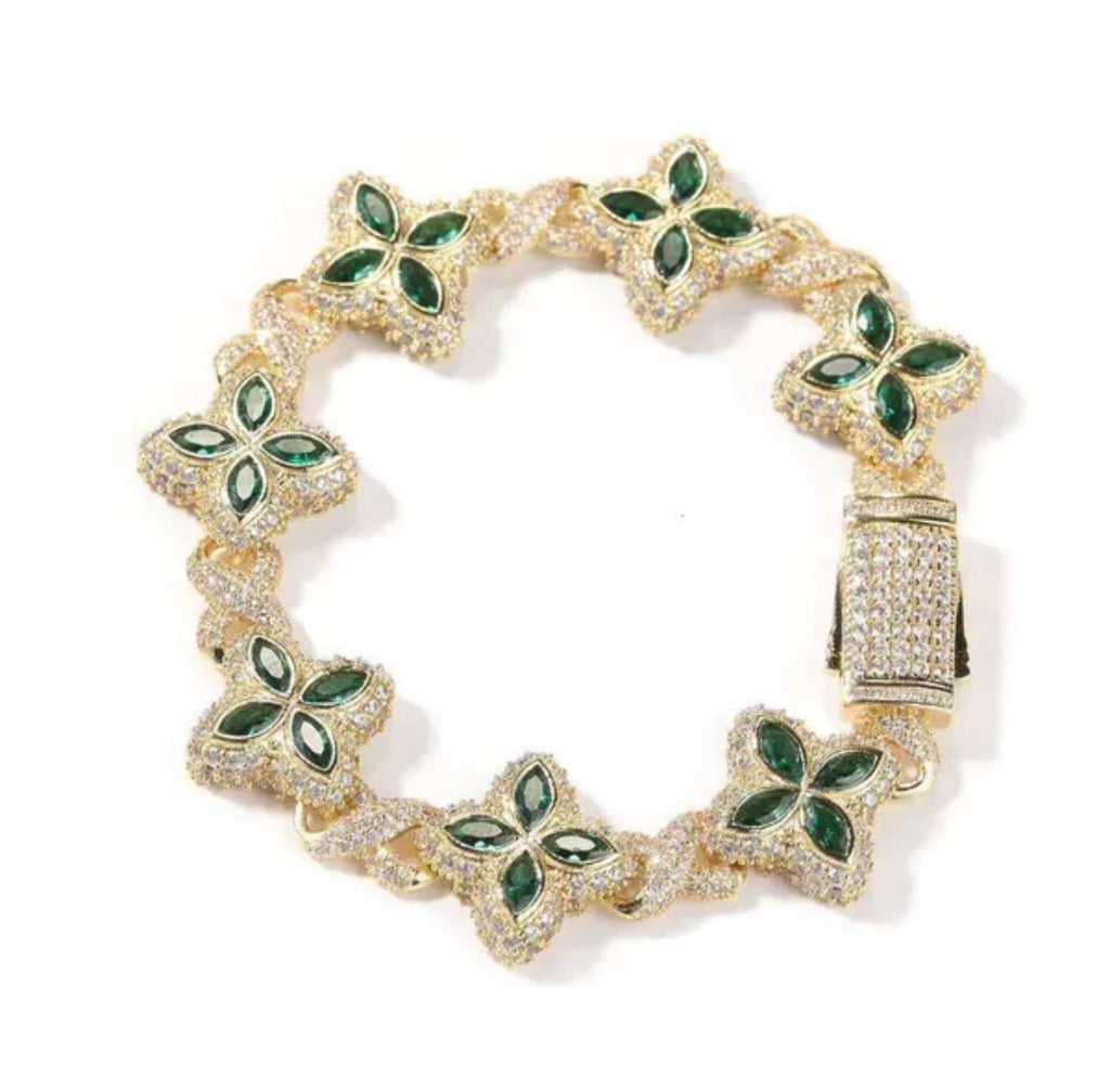 14k Gold Marquise Flower bracelet